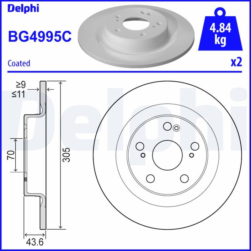 Delphi Brake Disc BG4995C
