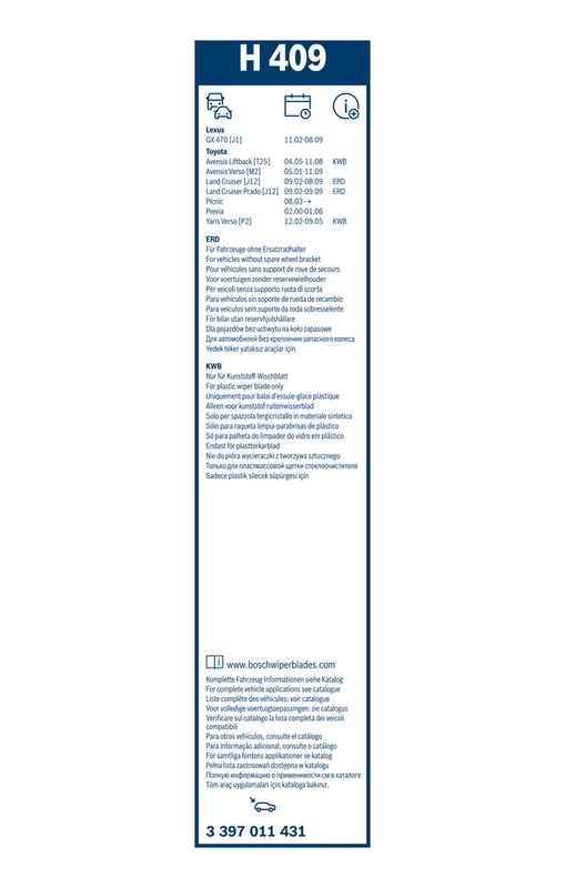 BOSCH 3 397 011 431 Wiper Blade