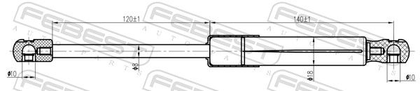 FEBEST 19117-003 Gas Spring, bonnet