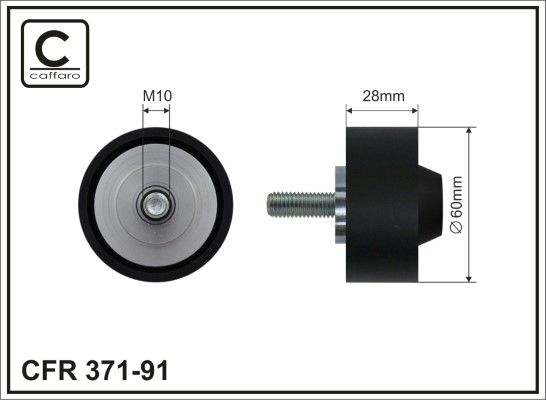 Відвідний/напрямний ролик, поліклиновий ремінь, Caffaro 37191