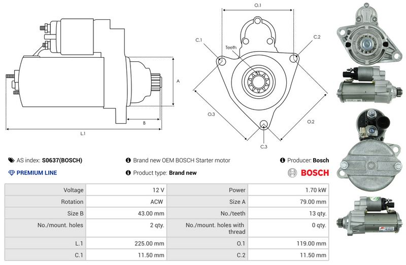 AS-PL S0637(BOSCH) Starter