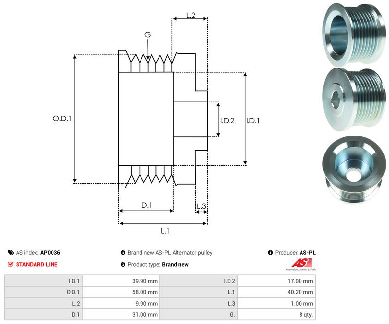 Rihmaratas, generaator, AS-PL AP0036