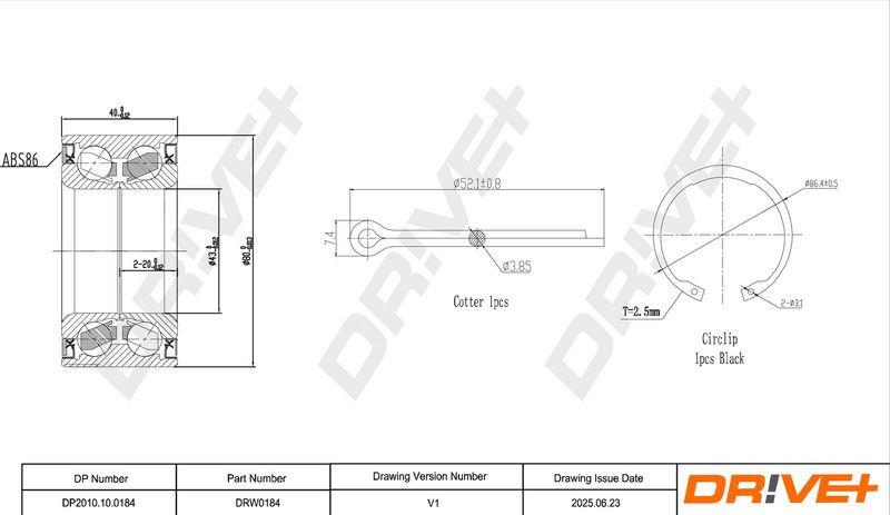 Set rulment roata DP2010.10.0184 Dr!ve+