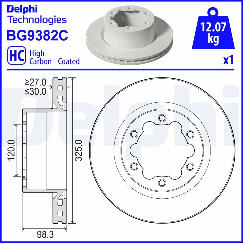 Гальмівний диск, Delphi BG9382C