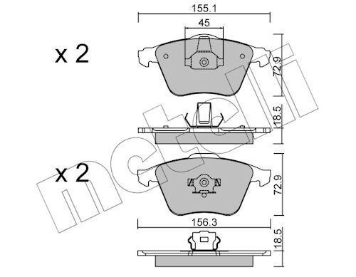 Plaquettes+de+frein+à+disque METELLI 22-0549-3