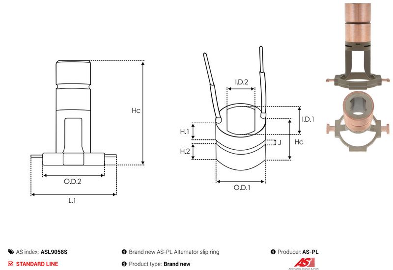 Rõngas, generaator, AS-PL ASL9058S
