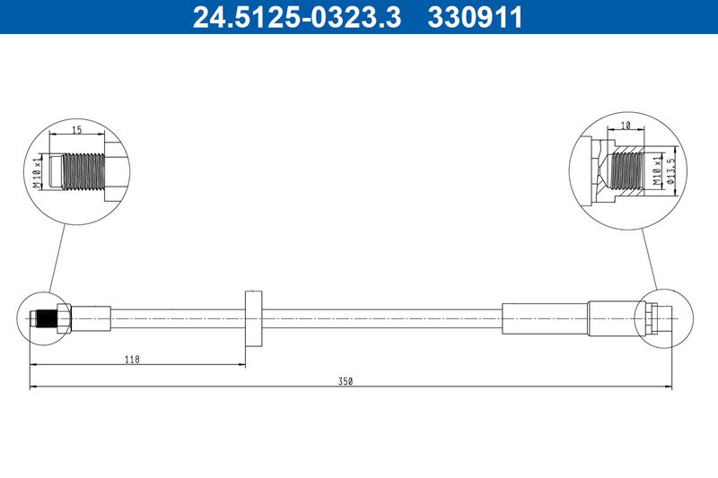 ATE 24.5125-0323.3 - Stabdžių žarnelė