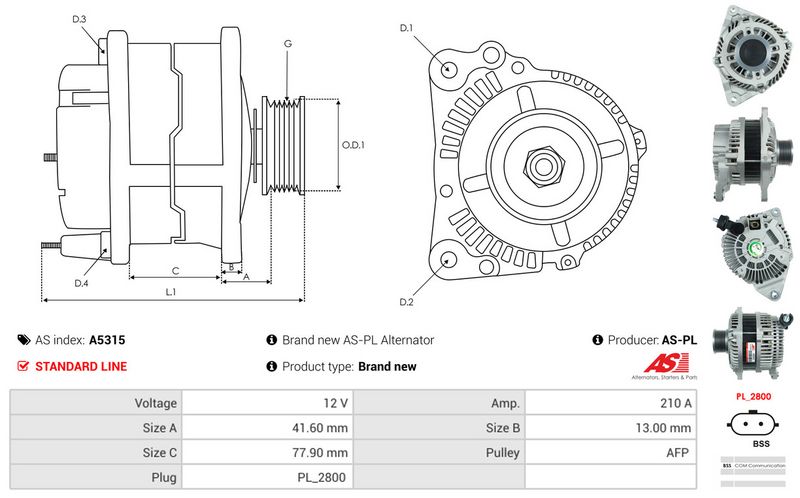AS-PL A5315 Alternator