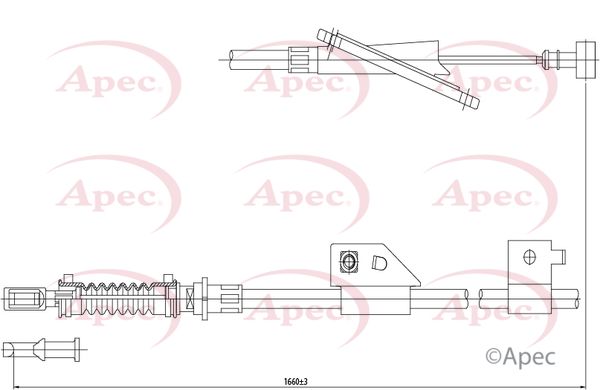 APEC Cable Pull, parking brake CAB1402