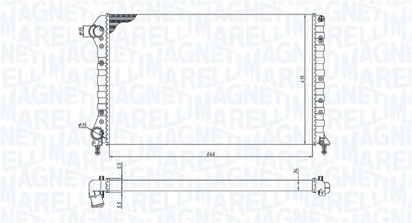 MAGNETI MARELLI радиатор FIAT DOBLO 1.2, 1.4