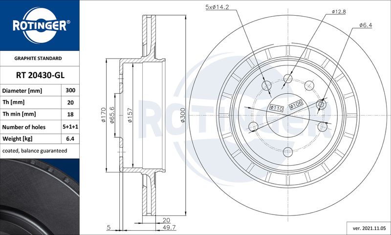 ROTINGER féktárcsa RT 20430-GL