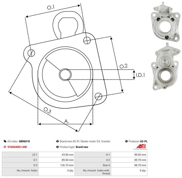 AS-PL SBR6018 Starter Lid, carburettor