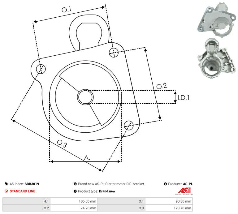AS-PL SBR3019 Starter Lid, carburettor