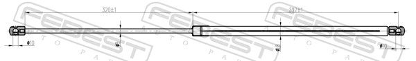 FEBEST 26117-004 Gas Spring, bonnet