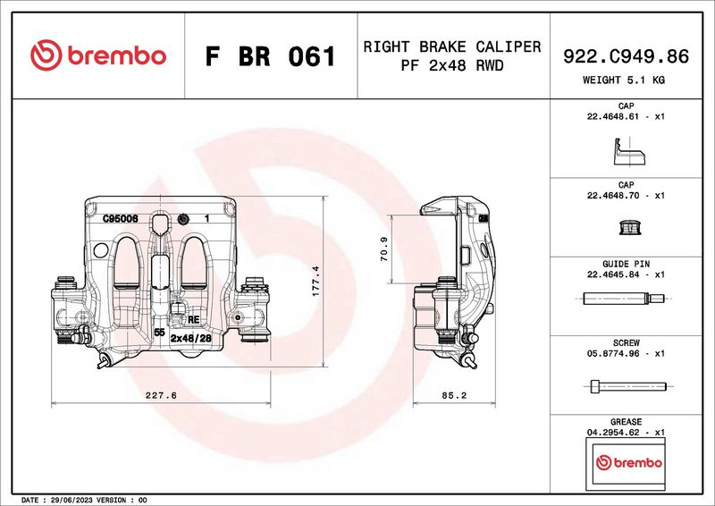 BREMBO F BR 061 Brake Caliper
