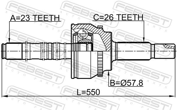 FEBEST 0114-ZZT251A48LH Joint Kit, drive shaft