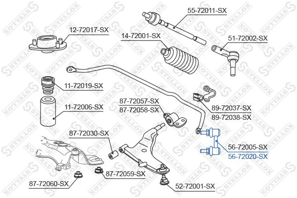 STELLOX 56-72020-SX Link/Coupling Rod, stabiliser bar