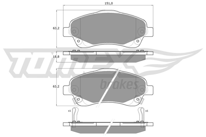 TOMEX Brakes fékbetétkészlet, tárcsafék TX 13-61