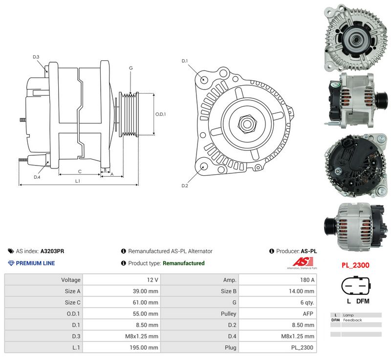 Generaator, AS-PL A3203PR