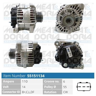 MEAT & DORIA Dynamo / Alternator 55151134