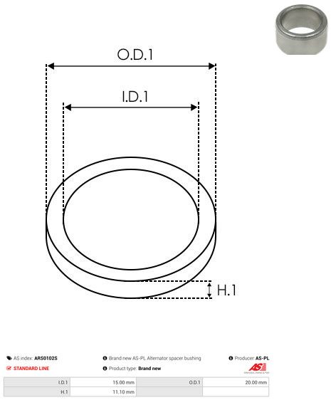 Remondikomplekt, generaator, AS-PL ARS0102S