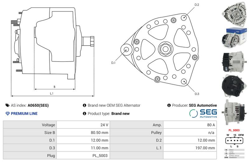 AS-PL A0650(SEG) Alternator