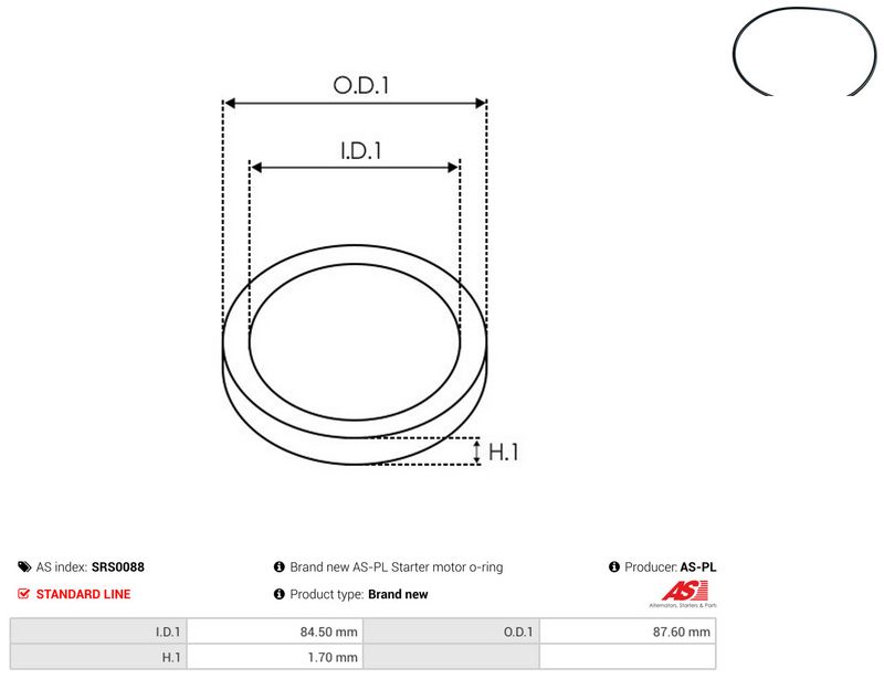 AS-PL SRS0088 Repair Set, alternator