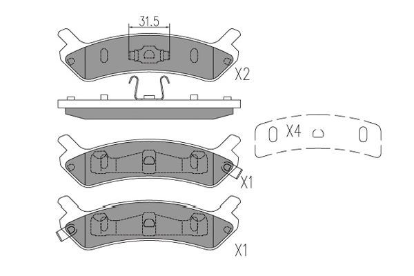 KAVO PARTS Remblokkenset, schijfrem KBP-3043