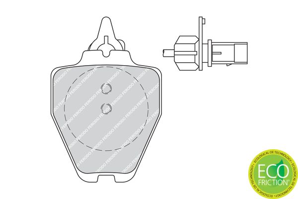 FERODO Volkswagen гальмівні колодки передній з правий датчик. AUDI A6/S6 97-05 Volkswagen Passat 00-05, Phaeton 02-