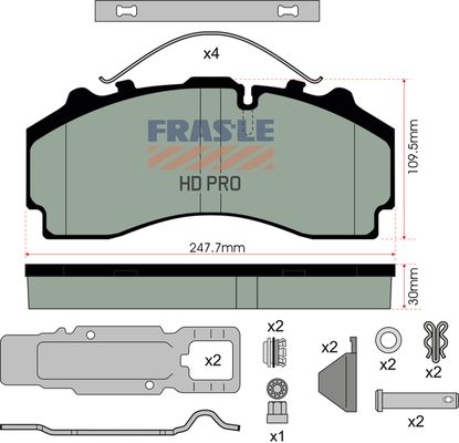 Sada brzdových destiček, kotoučová brzda PD/224-K021-HD