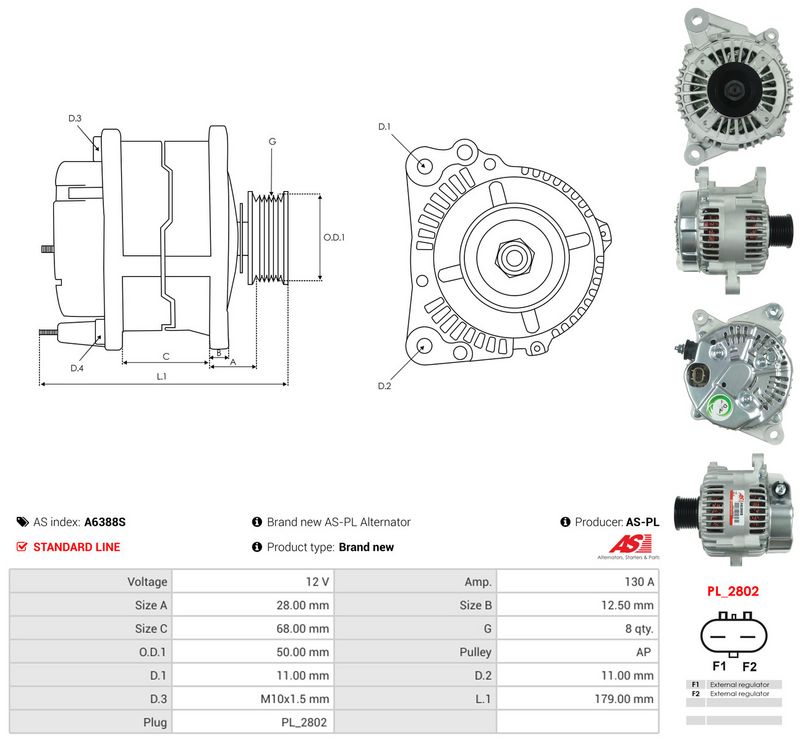 Generaator, AS-PL A6388S
