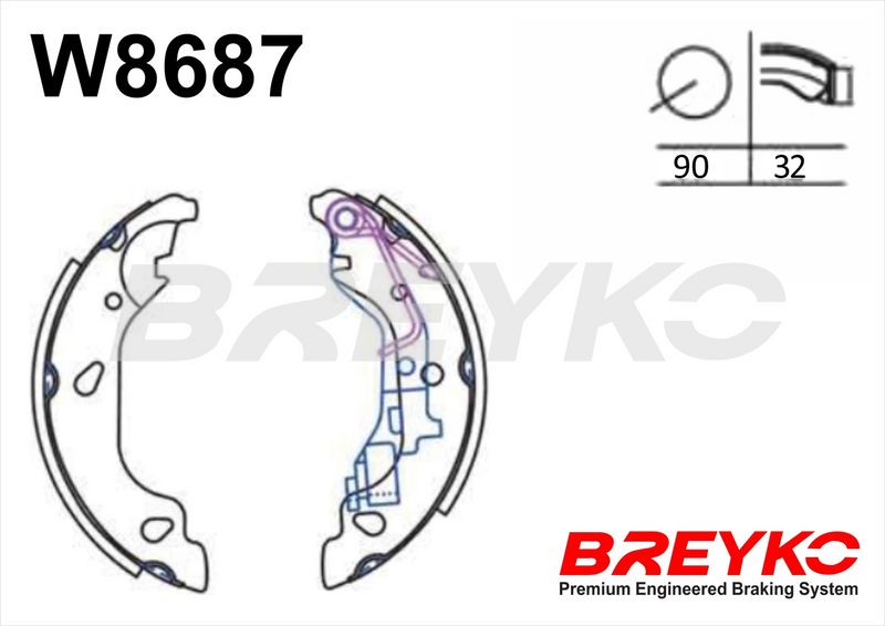 DAVID VASCO W8687 Brake Shoe Set