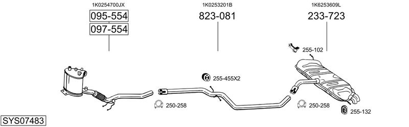 BOSAL kipufogórendszer SYS07483