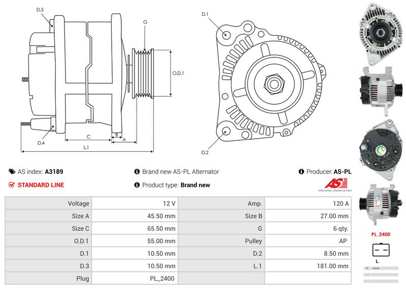 AS-PL A3189 Alternator