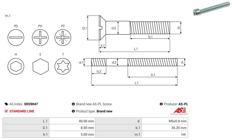 AS-PL SRS9047 Repair Set, alternator