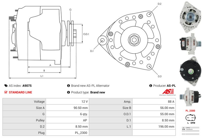 AS-PL A9075 Generatorius
