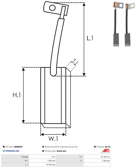AS-PL AB9004P Carbon Brush, alternator