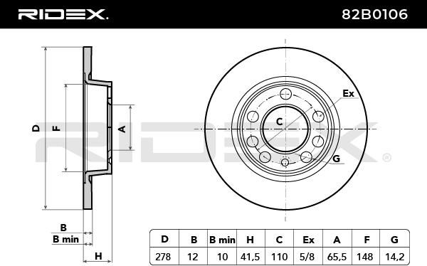 спирачен диск RIDEX