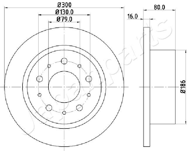 JAPANPARTS CITROEN диск тормозов.задн.Jumper,Fiat Ducato,Peugeot Boxer 2.2/2.0HDI 06-