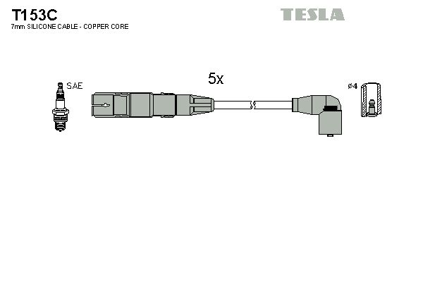 Комплект проводів високої напруги, Tesla T153C