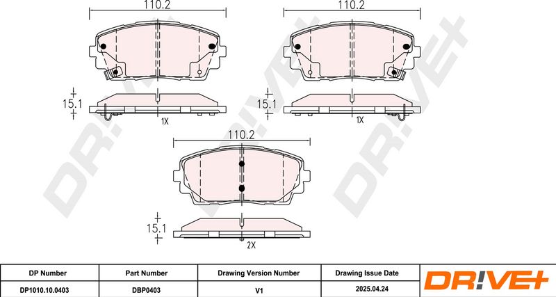 Set placute frana,frana disc DP1010.10.0403 Dr!ve+