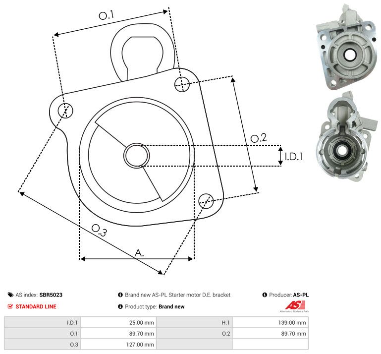 AS-PL SBR5023 Starter Lid, carburettor