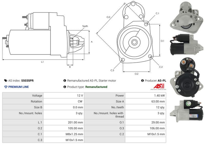 Starter, AS-PL S5035PR