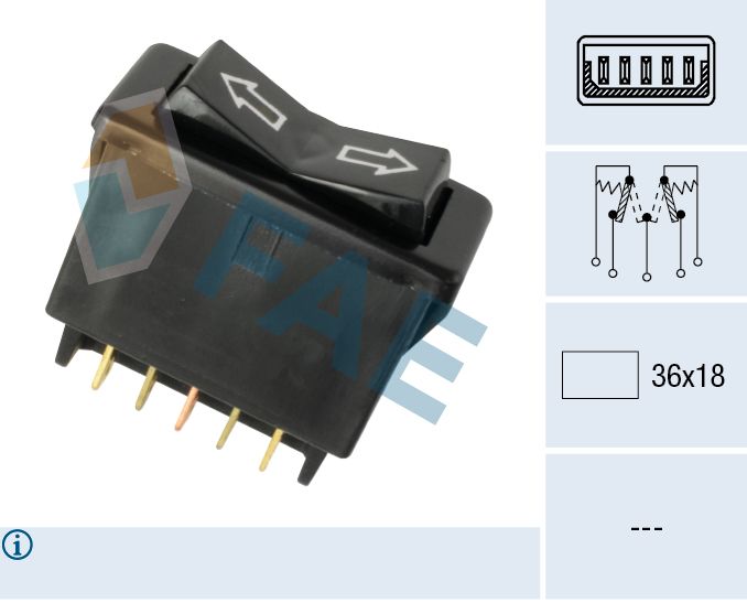 FAE Interrupteur lève-vitre 62550