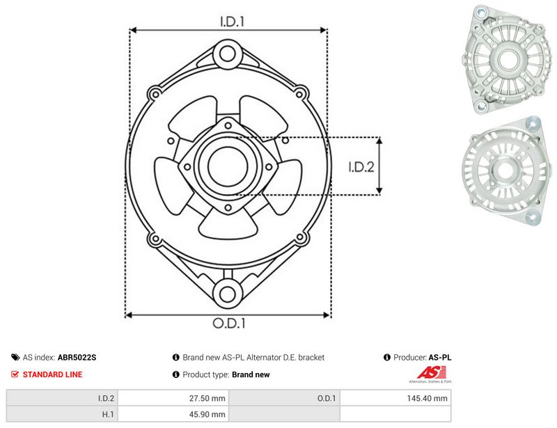 AS-PL ABR5022S Protective Cap, alternator
