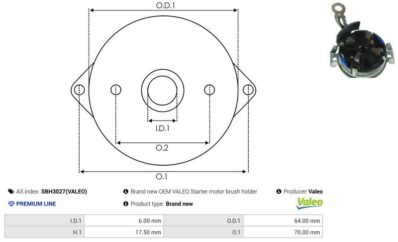 AS-PL SBH3027(VALEO) Starter Lid, carburettor