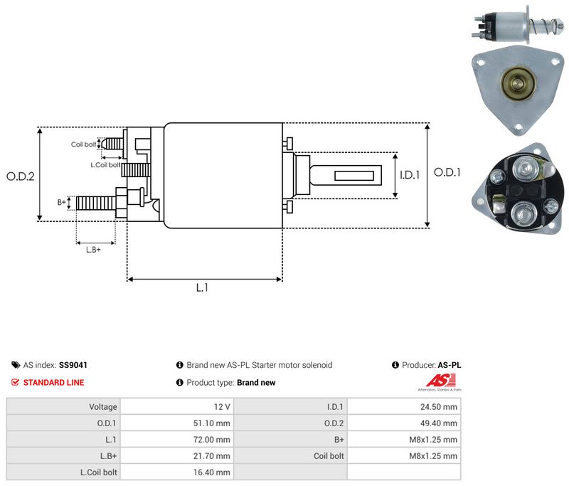 Magnetlülitus, starter, AS-PL SS9041