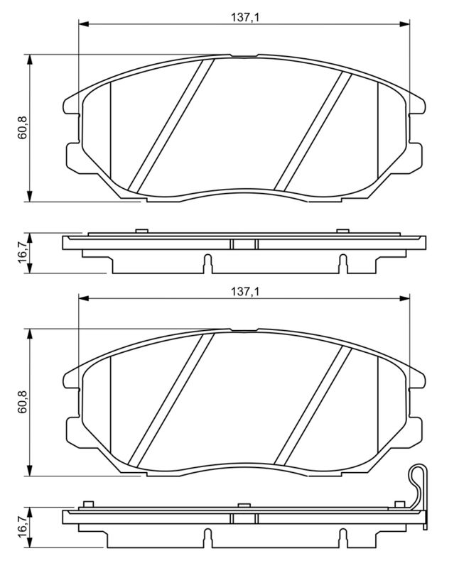 Piduriklotsi komplekt, ketaspidur, BOSCH 0 986 494 347