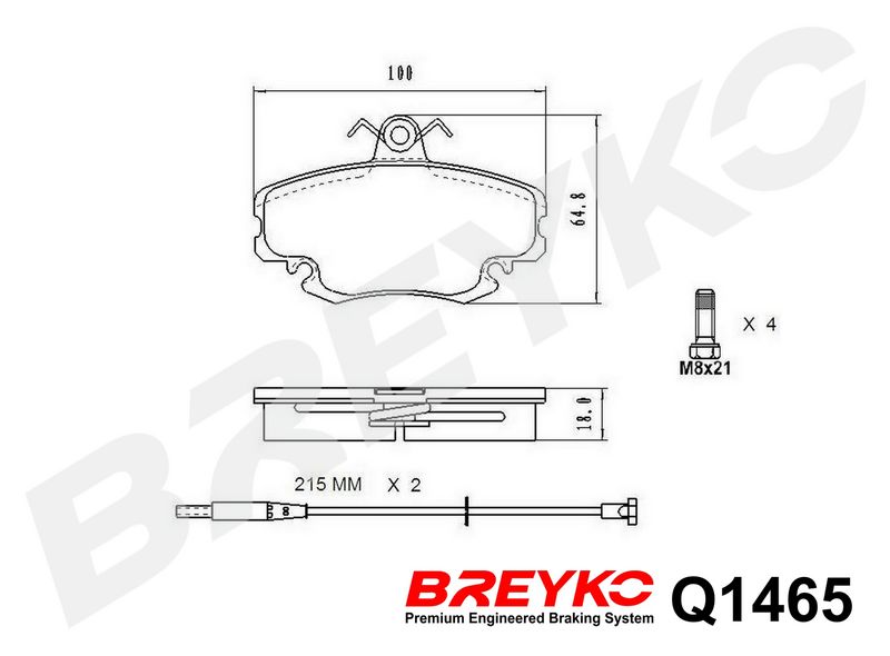 DAVID VASCO Q1465 Brake Pad Set, disc brake