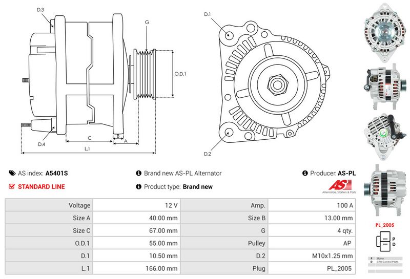 AS-PL A5401S Alternator
